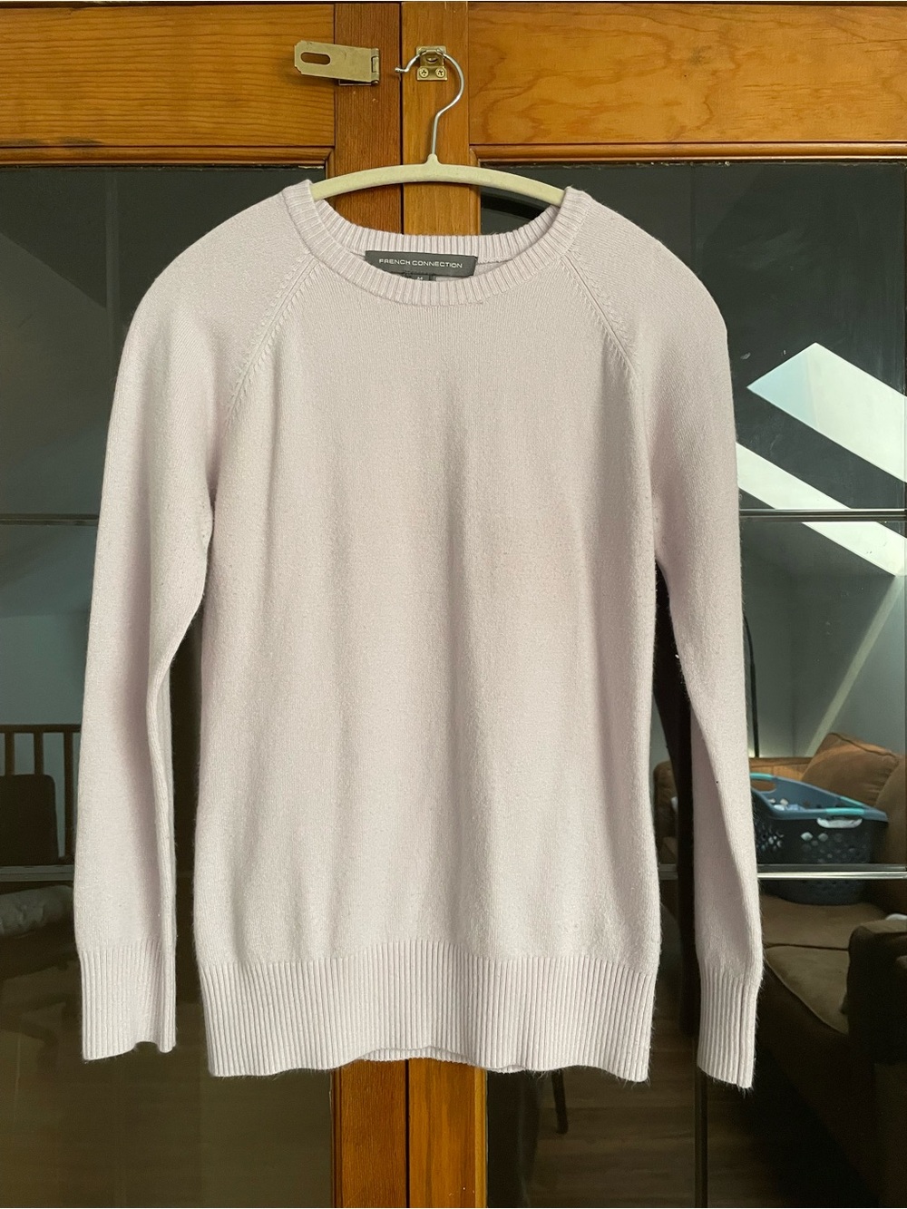 French Connection Light Pink Scoop Neck Crew Sweater